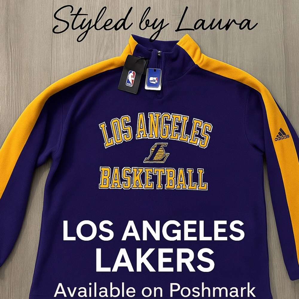 NWT Los Angeles Lakers Oversized Adidas NBA Fleece — Purple/Gold — XL ❤️
